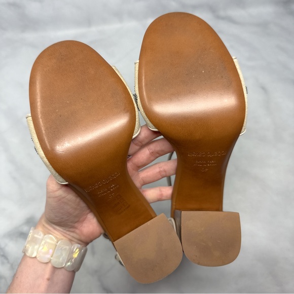 Roberto Cavalli Beaded Embellished T Strap Wooden Block Heel Sandals Bohemian 40 - Picture 11 of 16